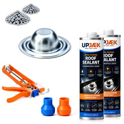 200 Pack Roof Screw Caps with UPJAEK Injector Nozzle & Sealant Caulking Gun